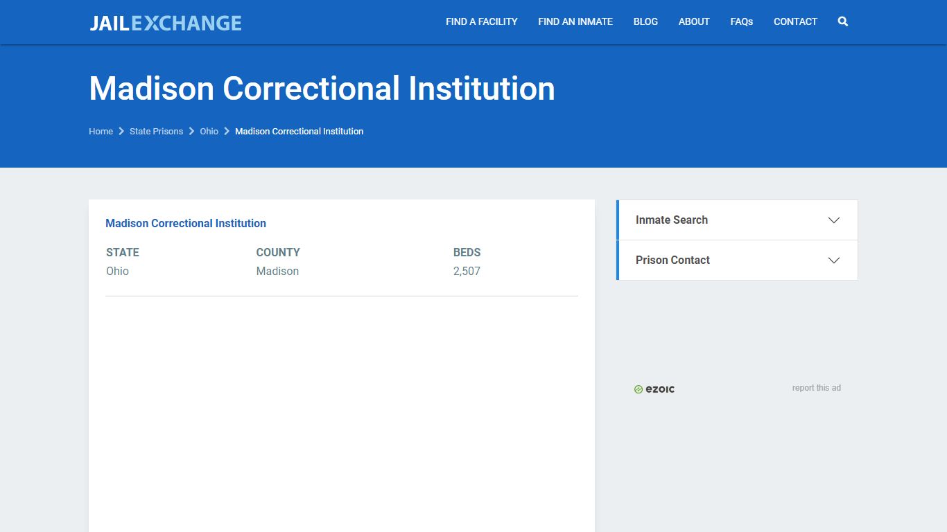 Madison Correctional Institution Prisoner Search ...